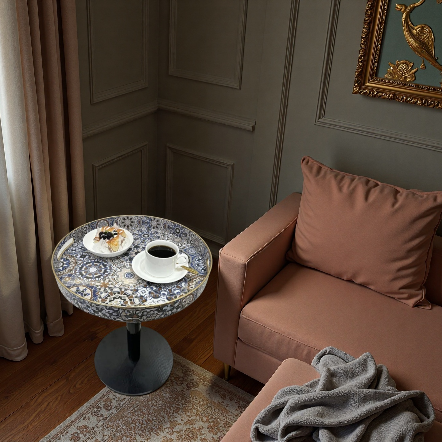 Moroccan Mosaic Round Side Table – Coffee & Accent Table