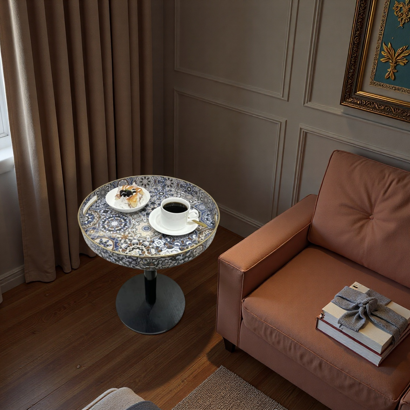 Moroccan Mosaic Round Side Table – Coffee & Accent Table