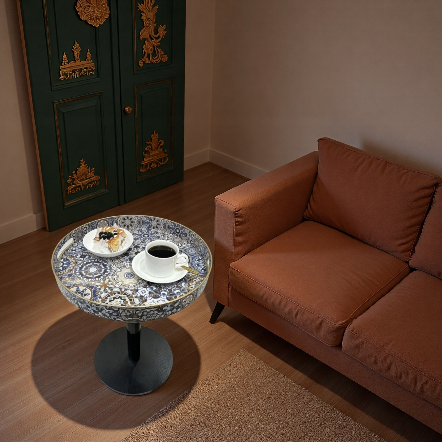 Moroccan Mosaic Round Side Table – Coffee & Accent Table