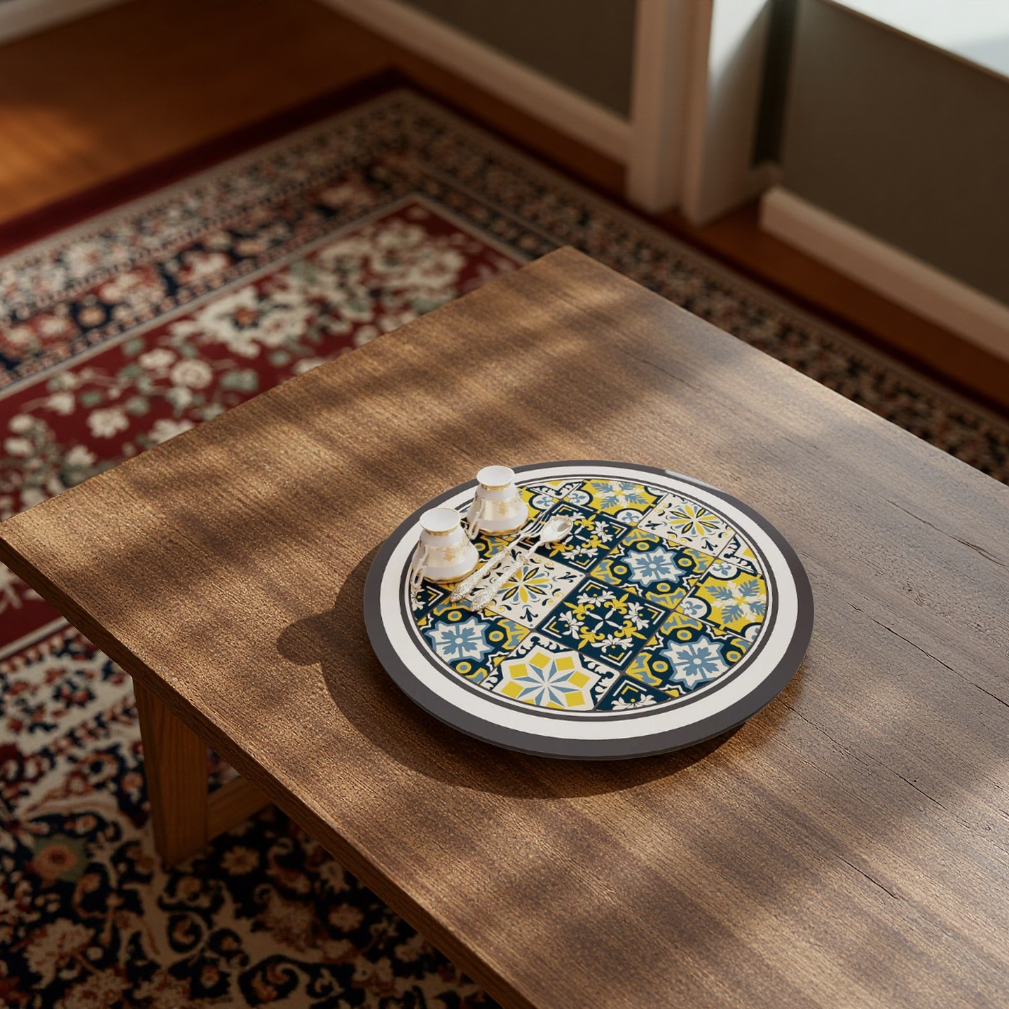 Moroccan Ceramic Plate – Blue & Yellow