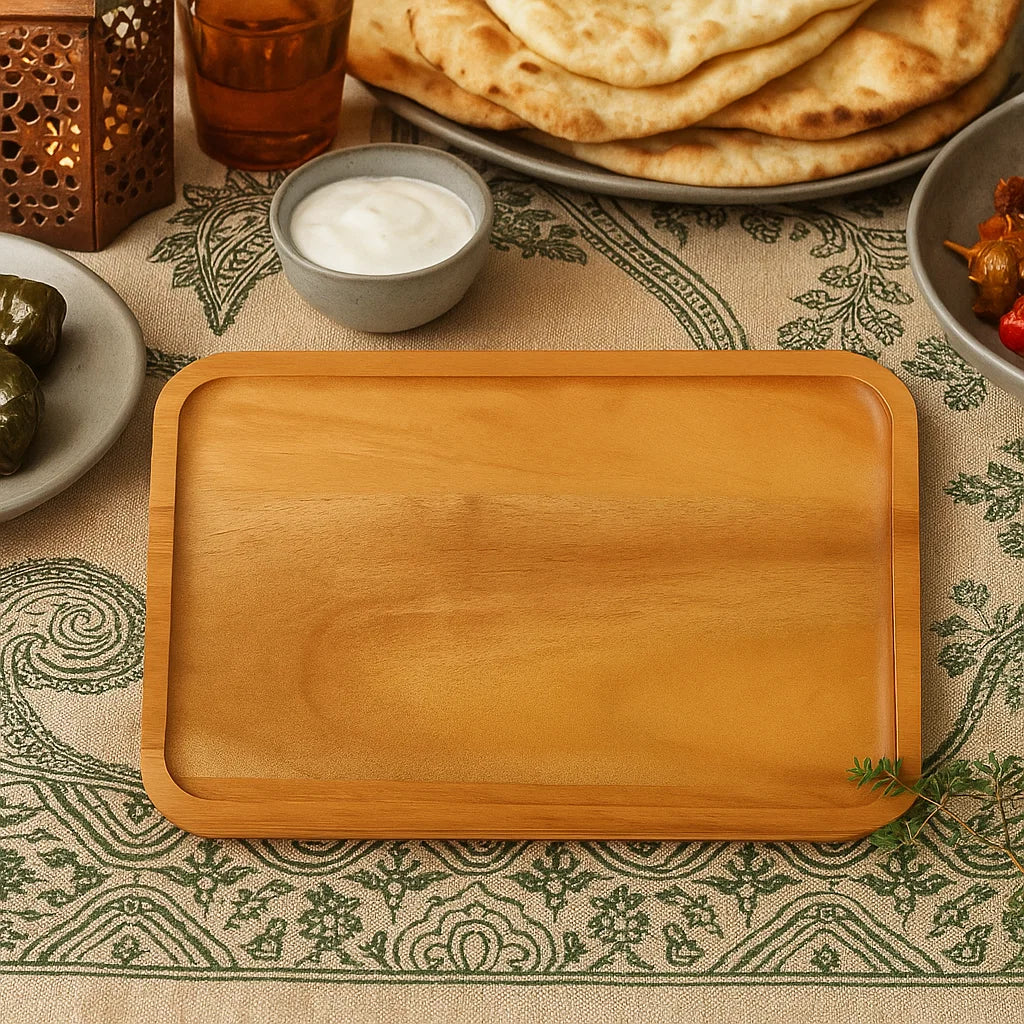 Natural Wooden Serving Tray – Rectangular