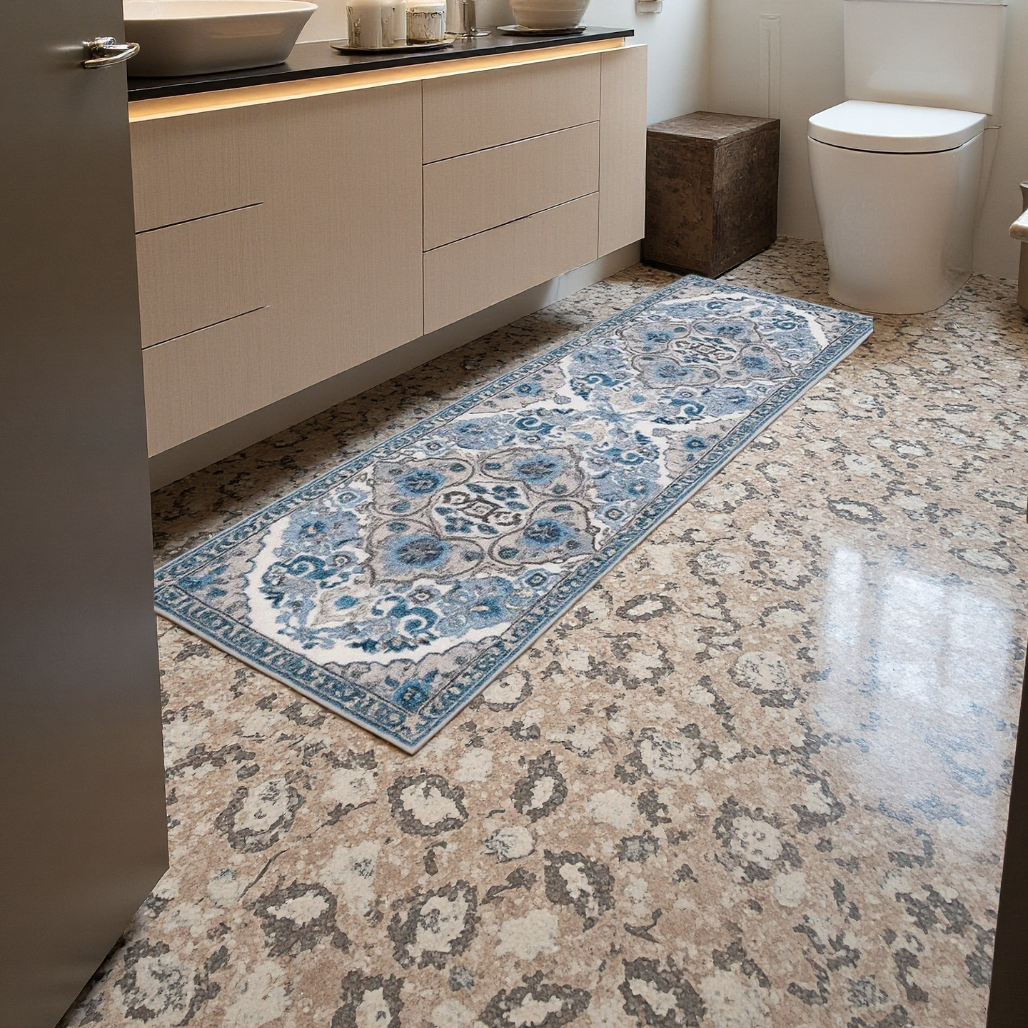 Kitchen Runner Rug β Blue Moroccan