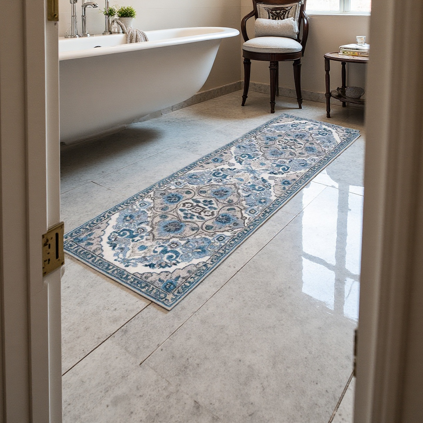 Kitchen Runner Rug β Blue Moroccan