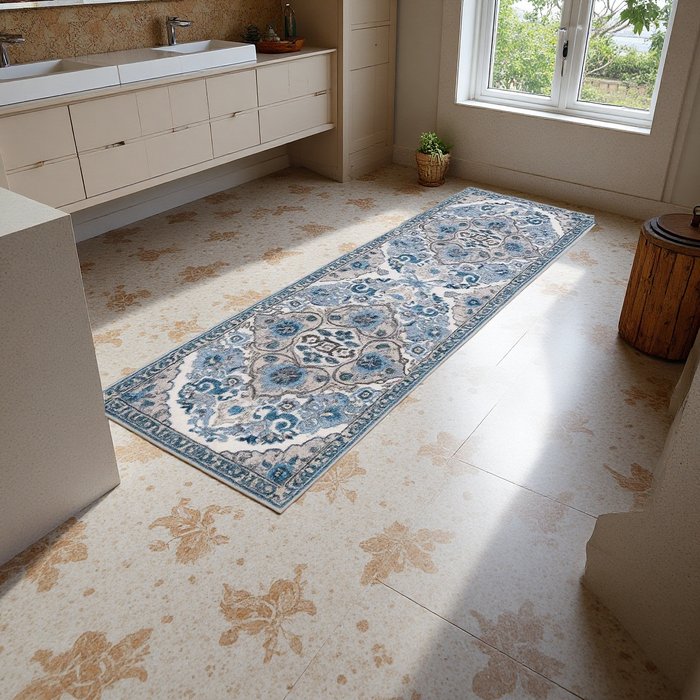Kitchen Runner Rug β Blue Moroccan