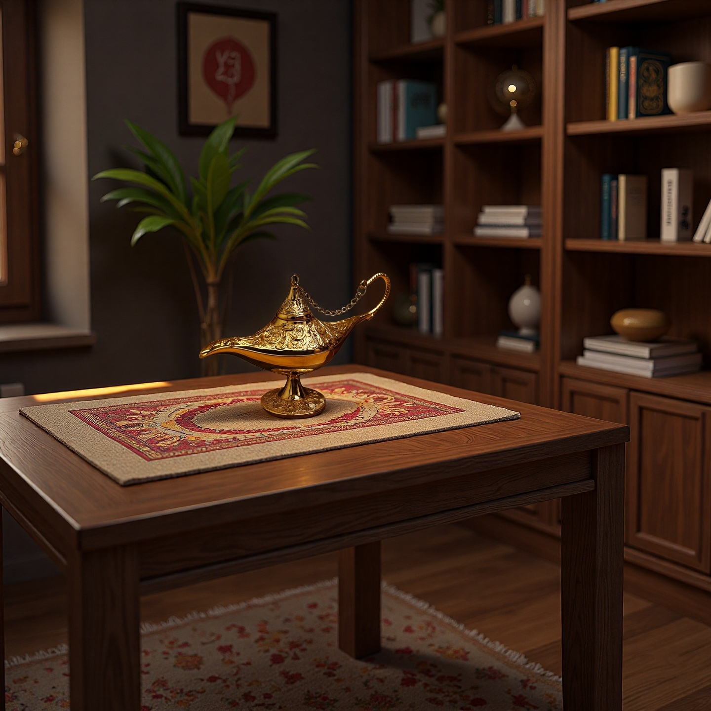 Golden Aladdin’s Magic Lamp – Decorative Ornament