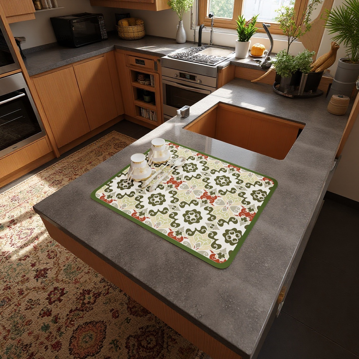 Moroccan Style Kitchen Dish Drying Mat