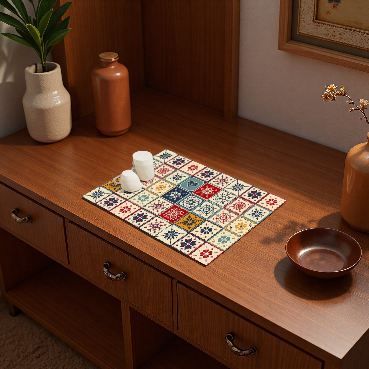 Moroccan Tile Countertop Mat – Absorbent & Non-Slip Drying Pad