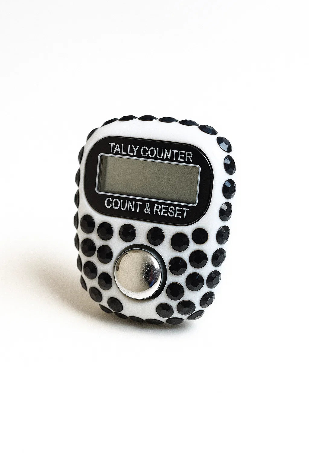 Black Crystal Finger Tally Counter (LCD, Adjustable Ring)