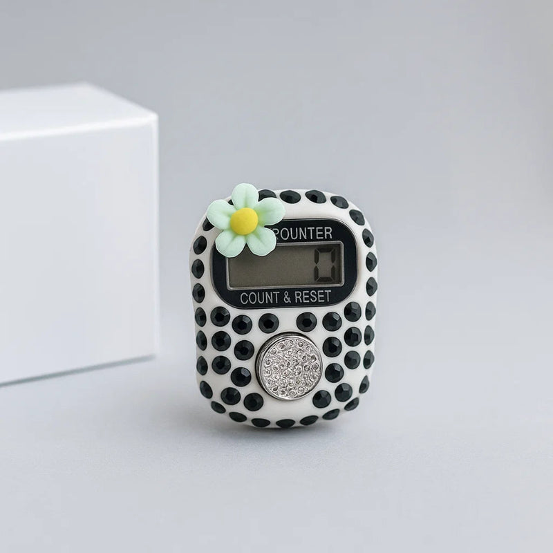 Rhinestone Finger Counter – LCD Display, Adjustable Ring