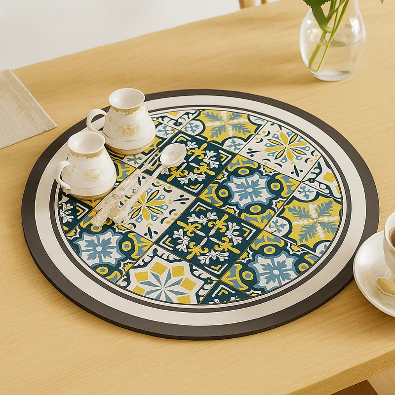 Moroccan Ceramic Plate – Blue & Yellow