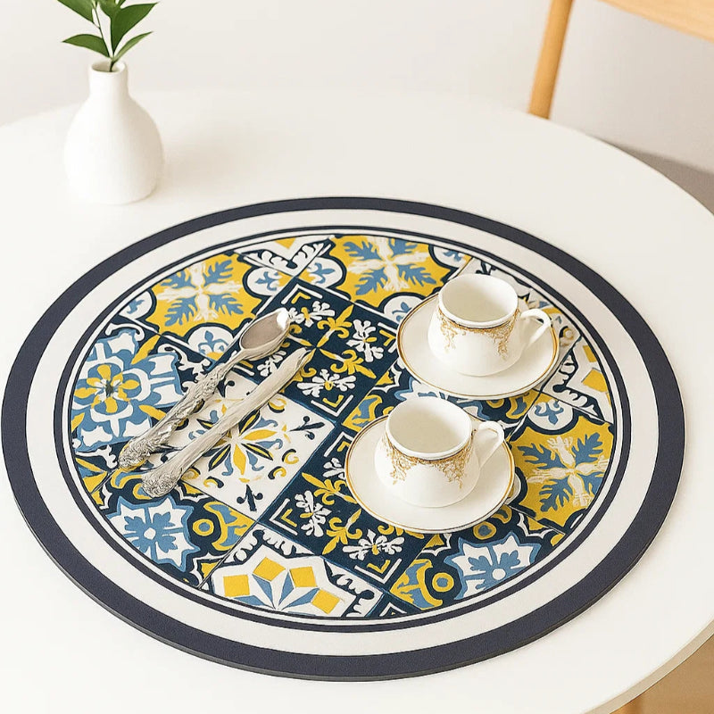 Moroccan Ceramic Plate – Blue & Yellow