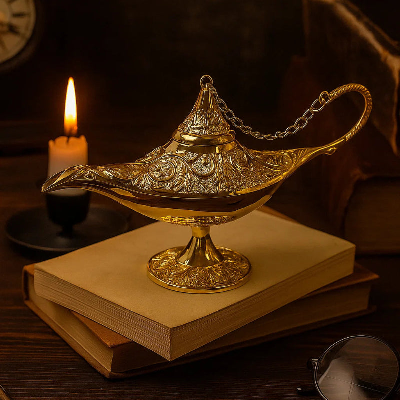 Golden Aladdin’s Magic Lamp – Decorative Ornament