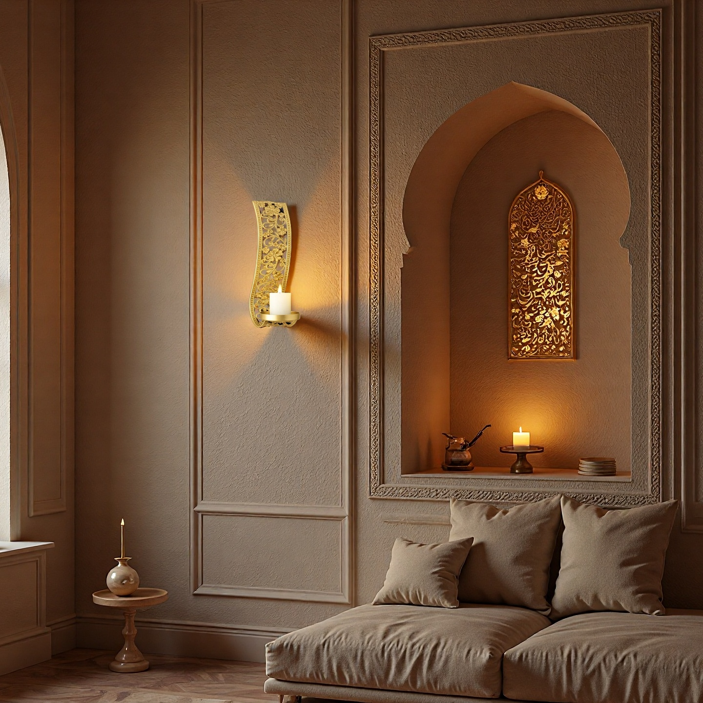 Ornate Gold Wall Candle Sconce