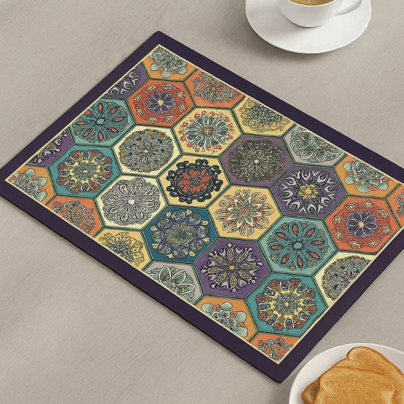 Moroccan Mosaic Anti-Slip Absorbent Dish Drying Mat