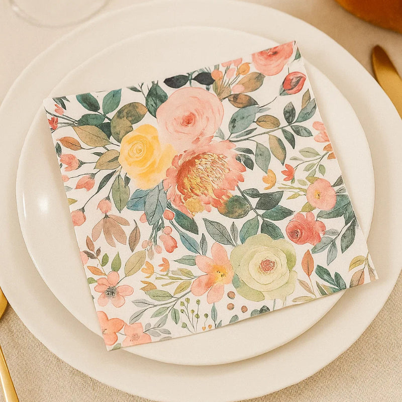 Floral Print Paper Napkins β Soft & Decorative