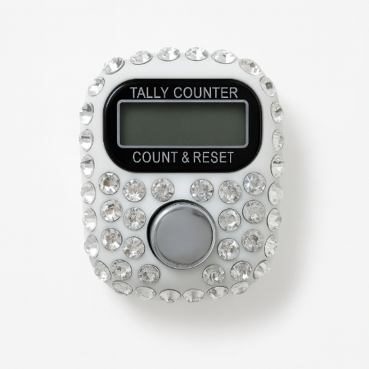 Clear Crystal Finger Tally Counter (LCD, Adjustable Ring)