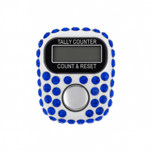 Crystal Finger Counter – Sapphire Blue (LCD, Adjustable Ring)