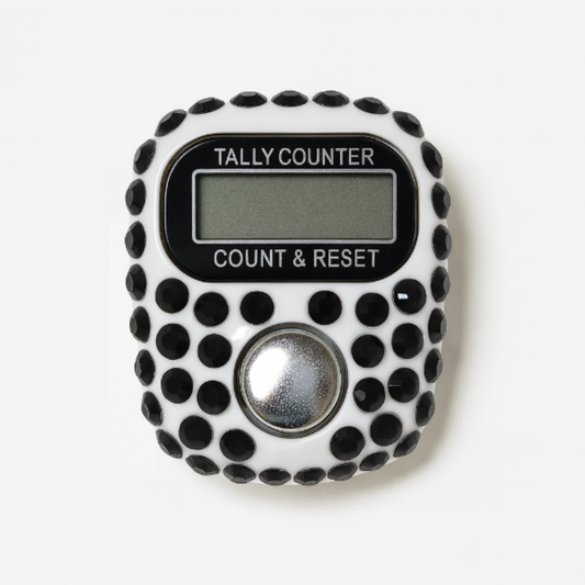 Black Crystal Finger Tally Counter (LCD, Adjustable Ring)