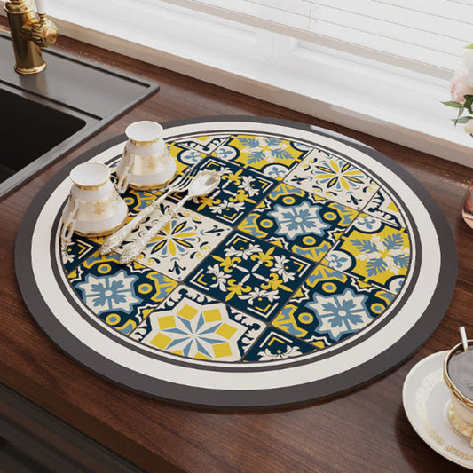 Moroccan Ceramic Plate – Blue & Yellow