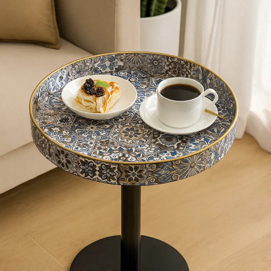 Moroccan Mosaic Round Side Table – Coffee & Accent Table