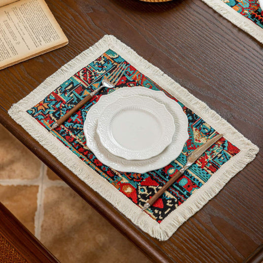 Ethnic Fringe Geometric Placemat